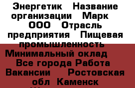 Энергетик › Название организации ­ Марк 4, ООО › Отрасль предприятия ­ Пищевая промышленность › Минимальный оклад ­ 1 - Все города Работа » Вакансии   . Ростовская обл.,Каменск-Шахтинский г.